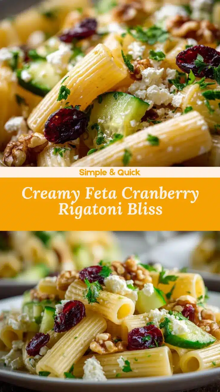 Feta Cranberry Rigatoni Salad recipe