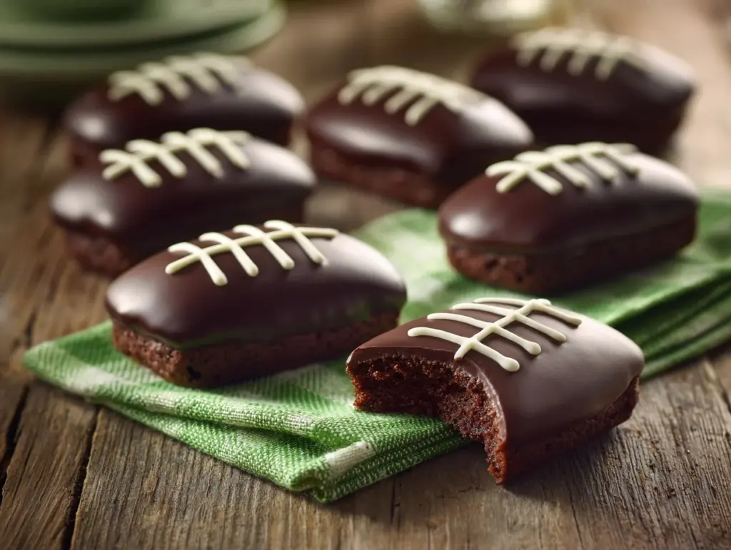 fudgy football brownies - featured image