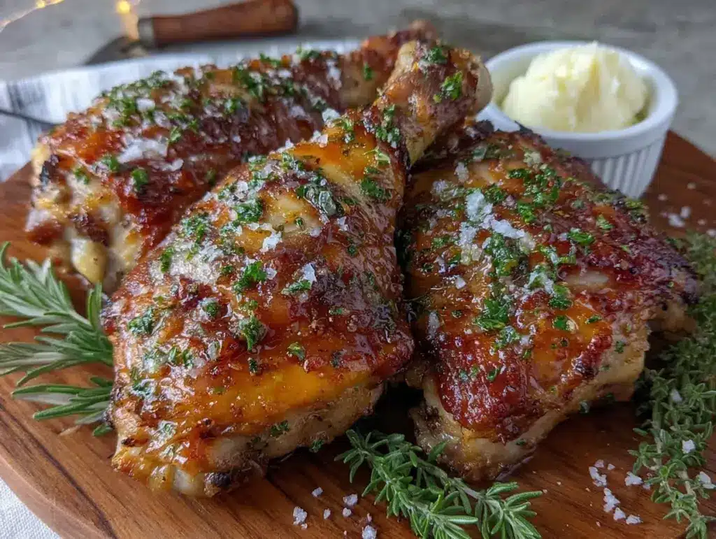 garlic butter roasted turkey legs - featured image