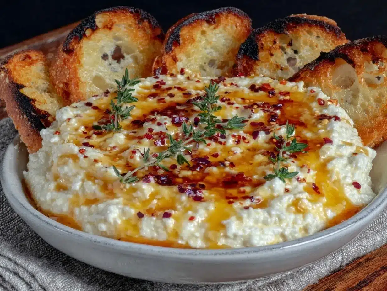 hot honey whipped ricotta dip preparation steps