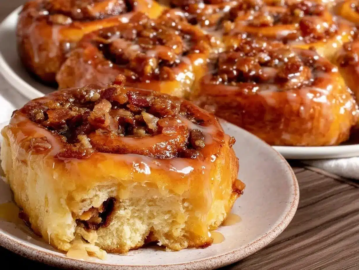 maple bacon cinnamon rolls preparation steps