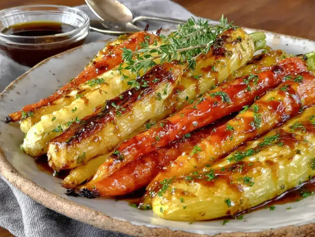 maple roasted parsnips and carrots - featured image