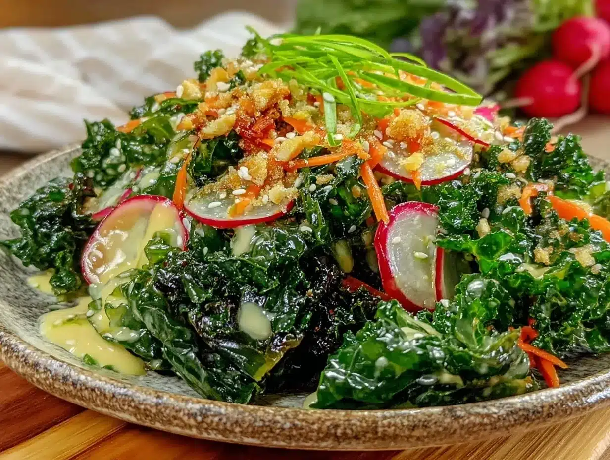 massaged kale salad preparation steps
