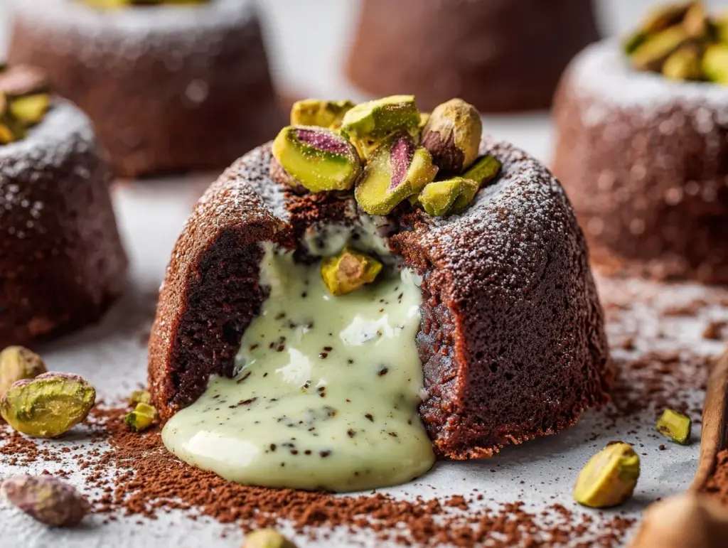 Pistachio Chocolate Lava Cakes - featured image