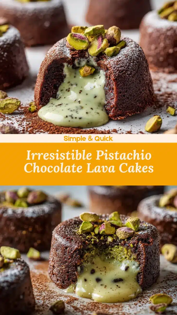 Pistachio Chocolate Lava Cakes recipe