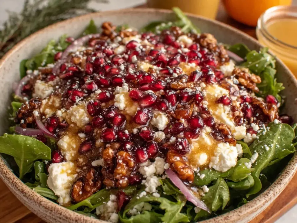 pomegranate arugula salad - featured image