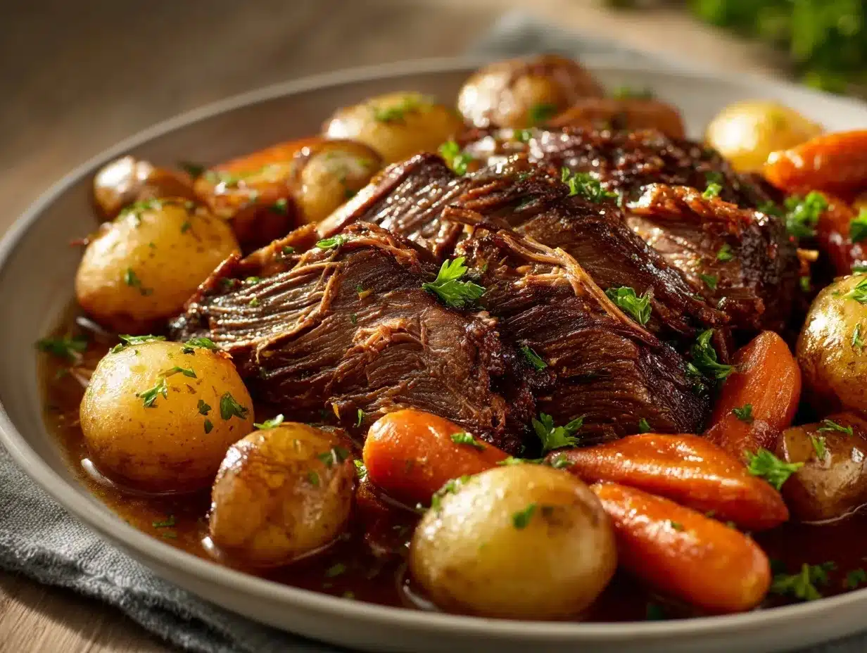 pot roast slow cooker preparation steps