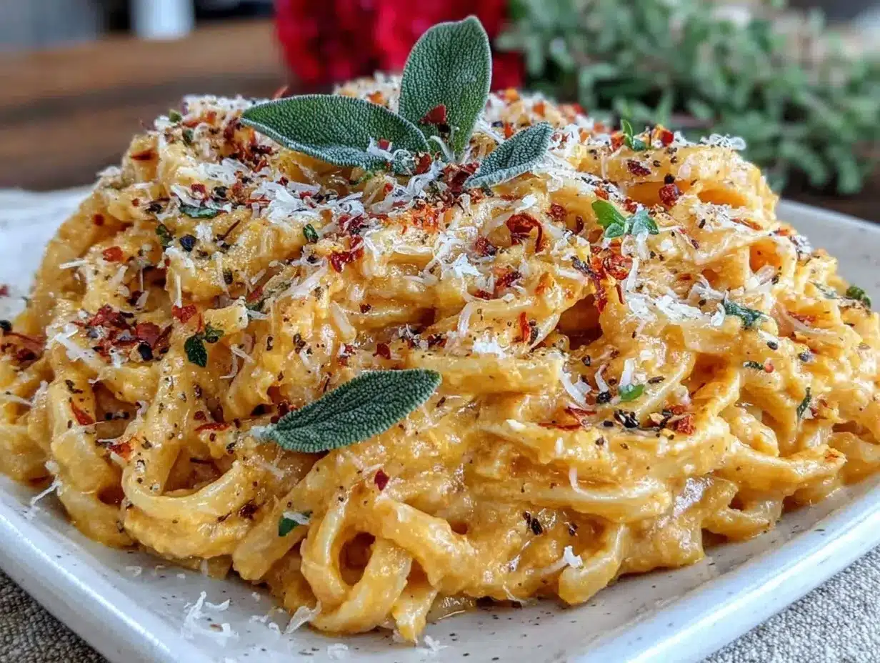 pumpkin alfredo pasta preparation steps