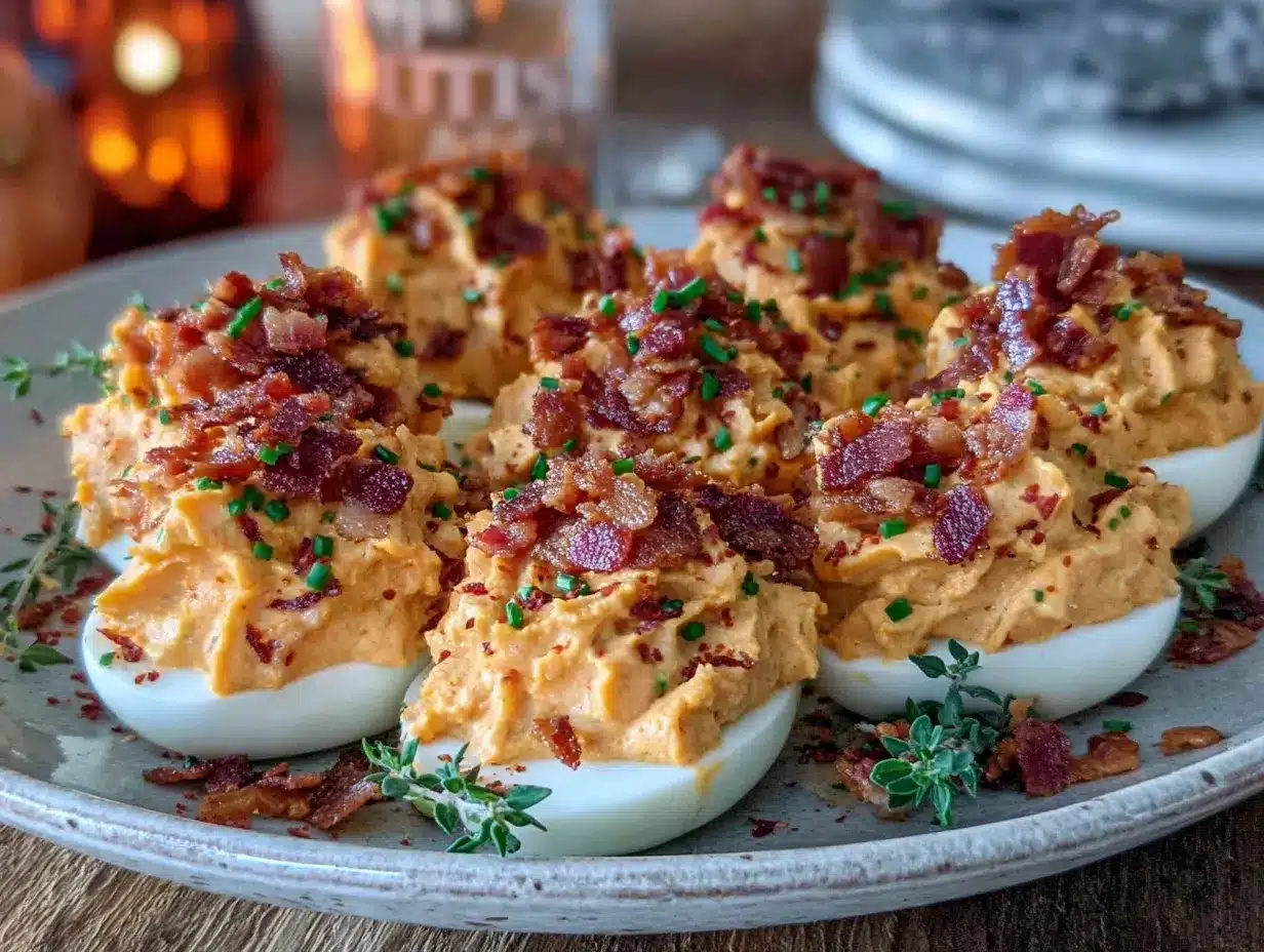 pumpkin deviled eggs preparation steps