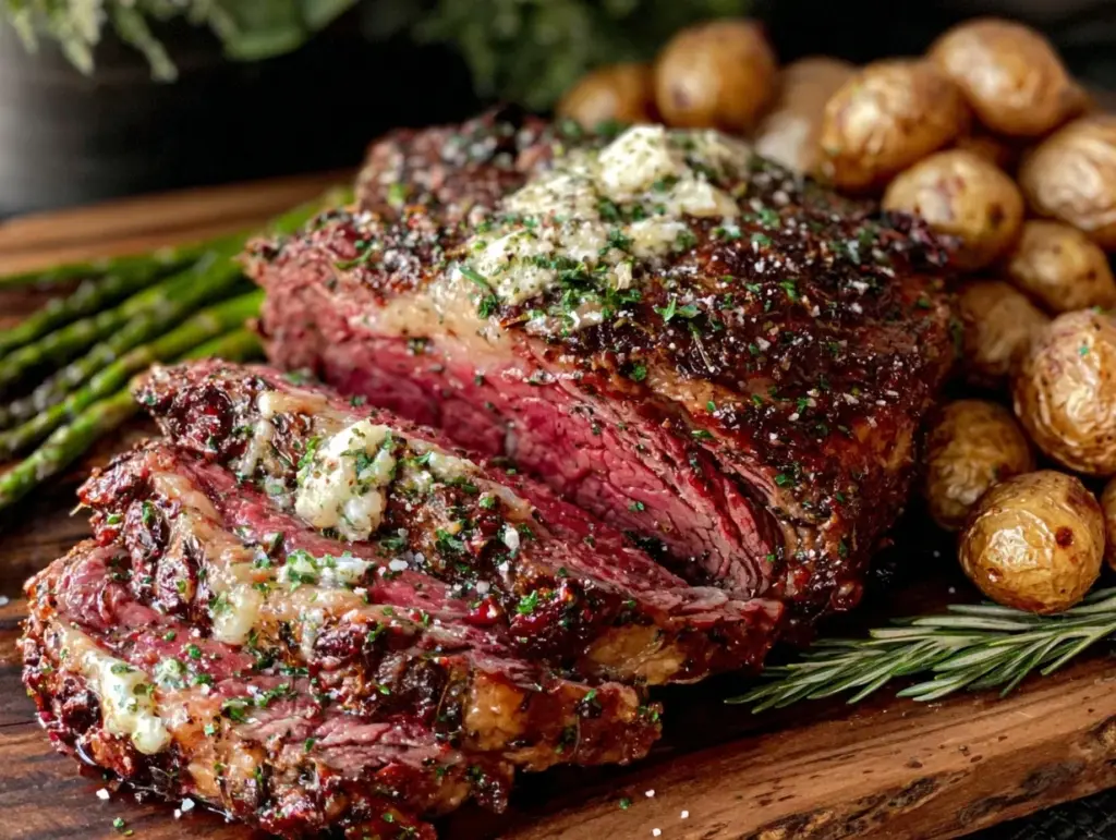 rosemary garlic prime rib - featured image