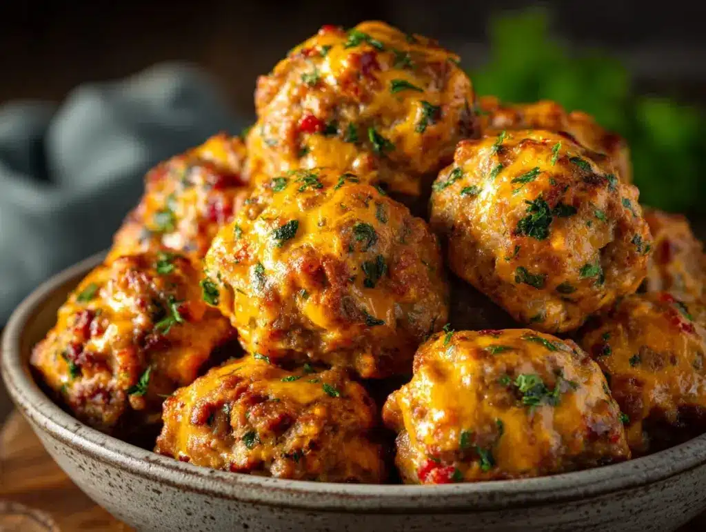 Rotel cream cheese sausage balls - featured image