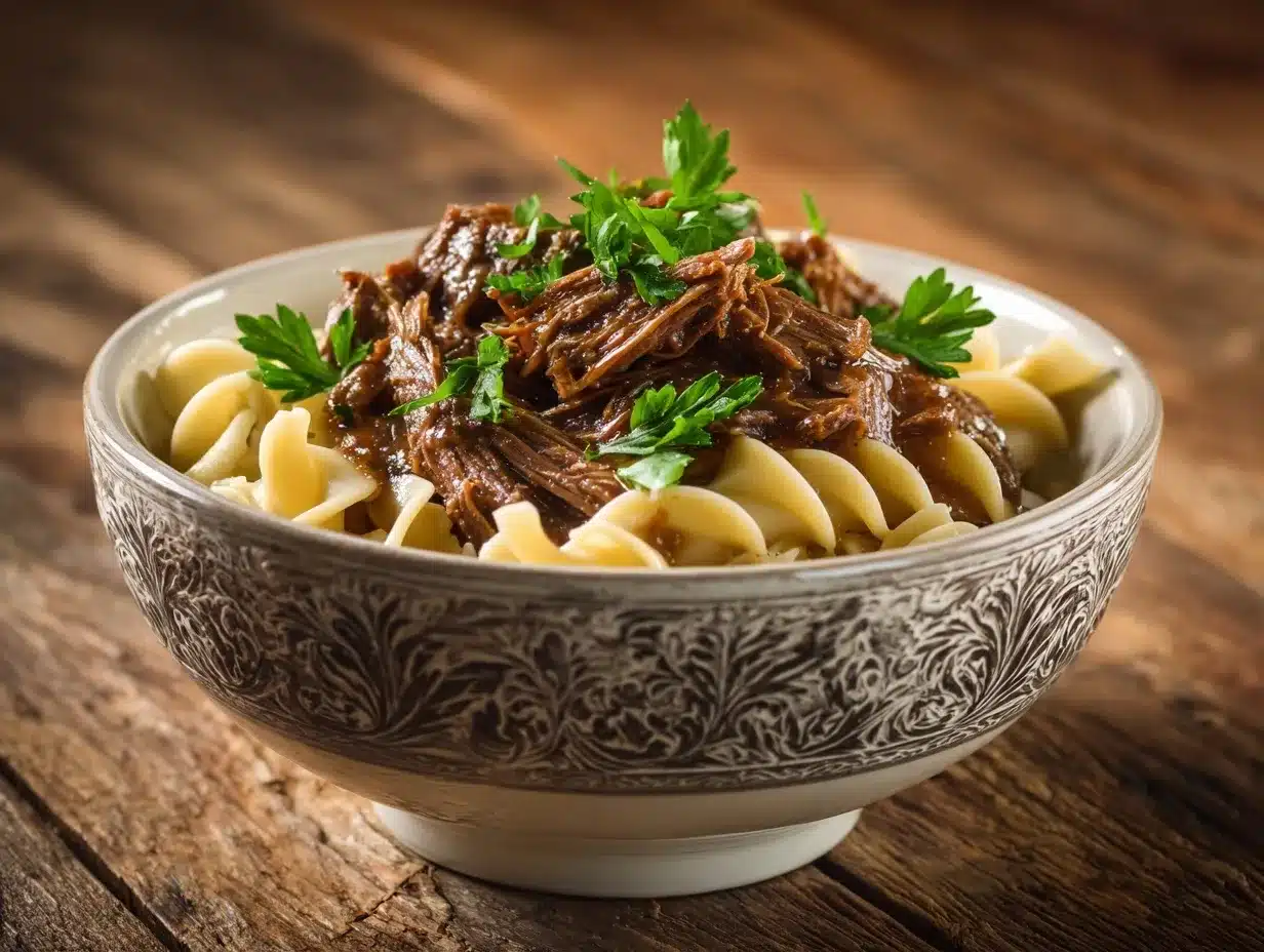 slow cooker beef and noodles preparation steps