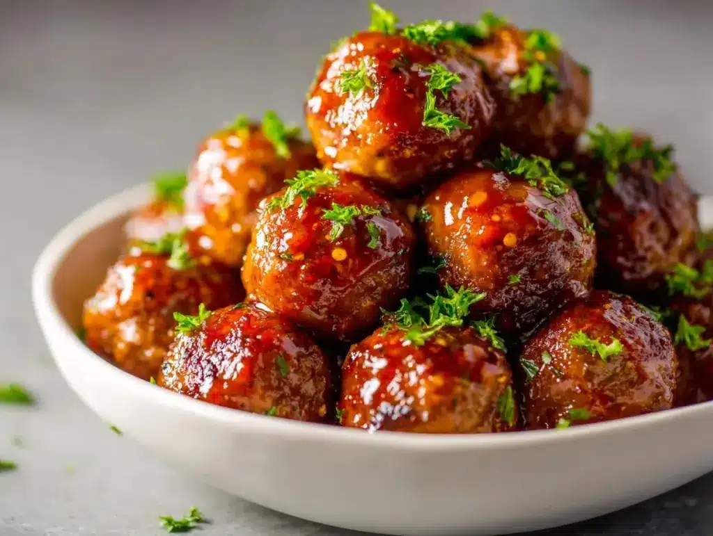 slow cooker honey garlic meatballs - featured image