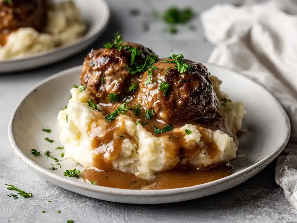 slow cooker Salisbury steak meatballs preparation steps