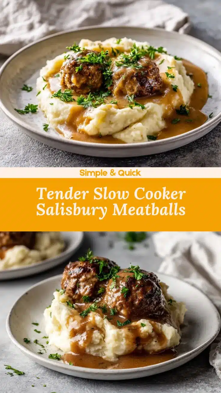 slow cooker Salisbury steak meatballs recipe