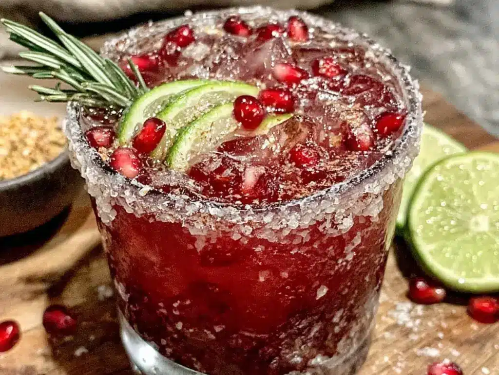spiced pomegranate margarita - featured image
