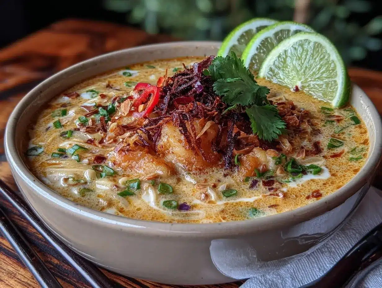 Thai coconut curry soup preparation steps