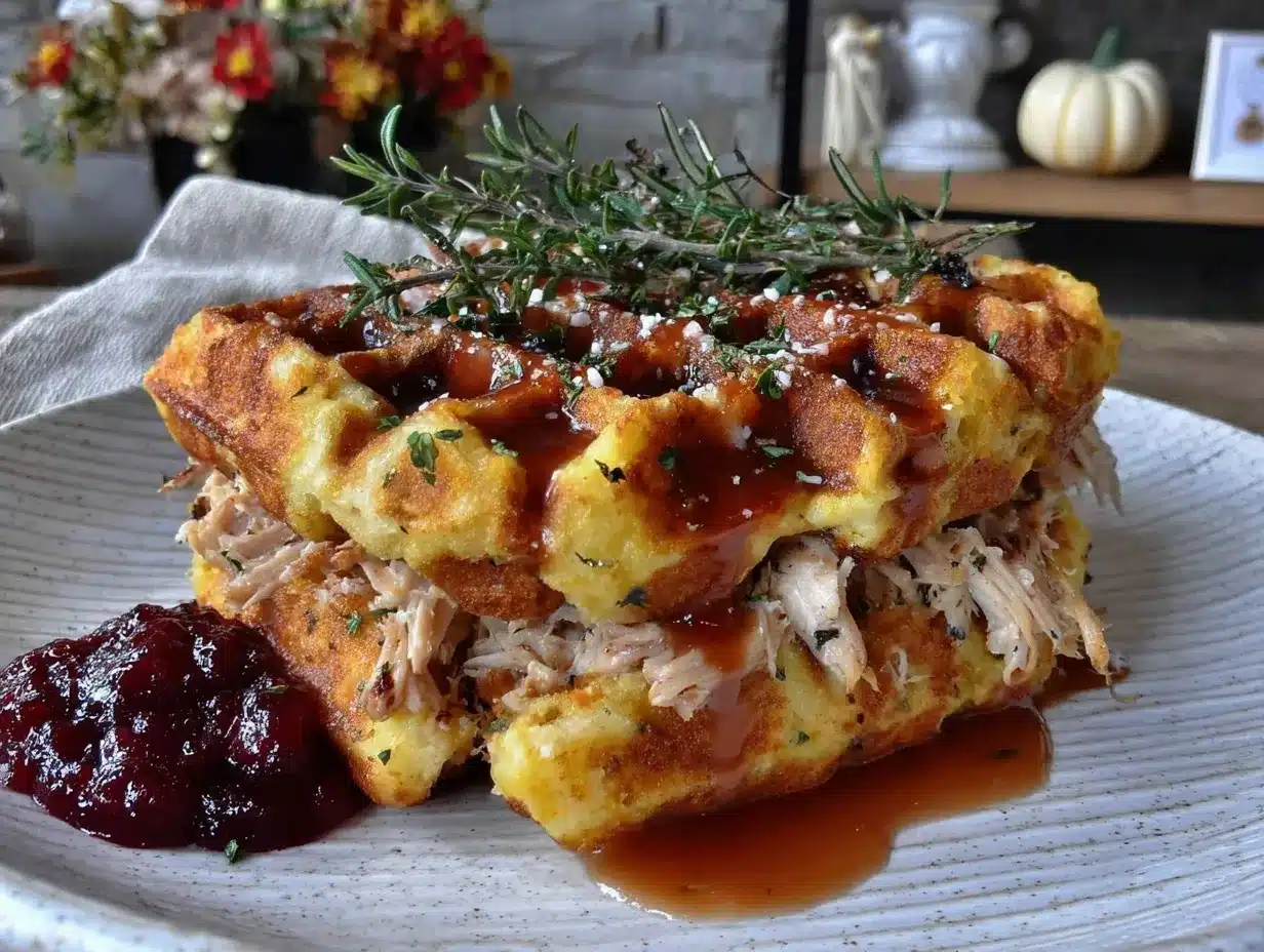 turkey stuffing waffles preparation steps