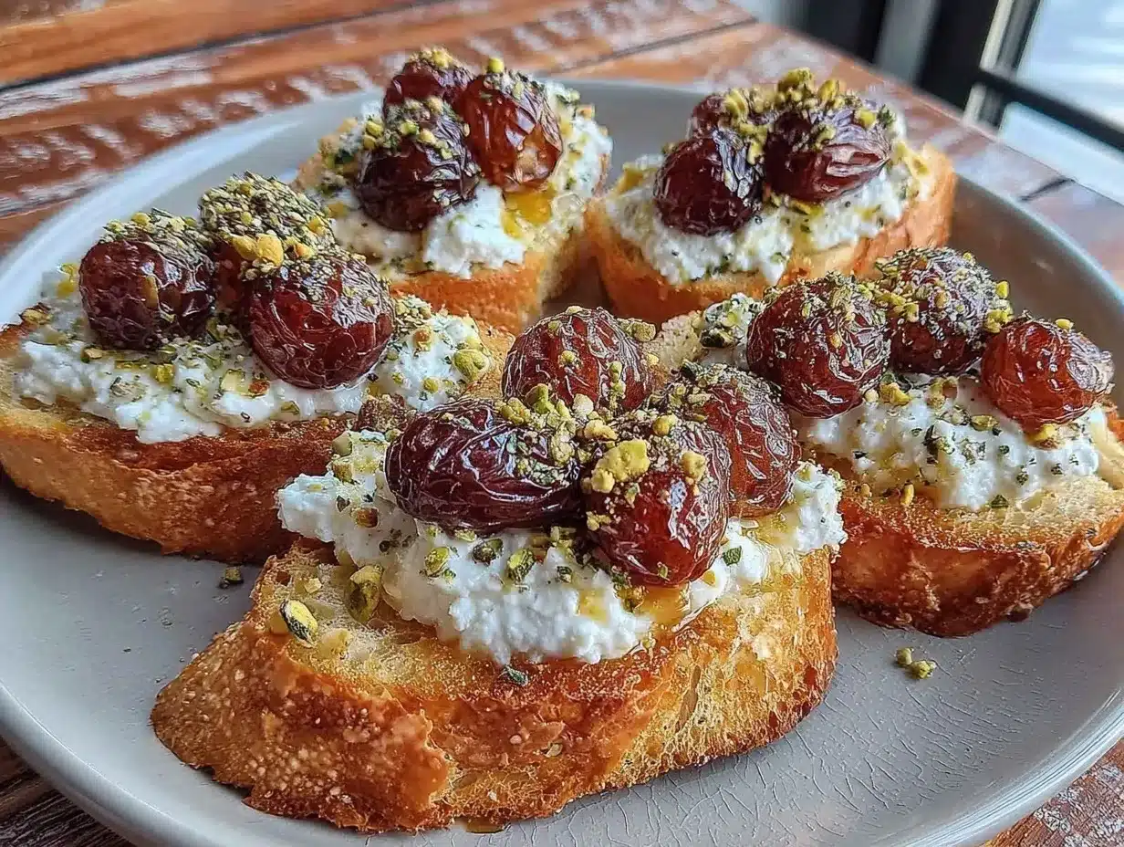 whipped feta crostini preparation steps