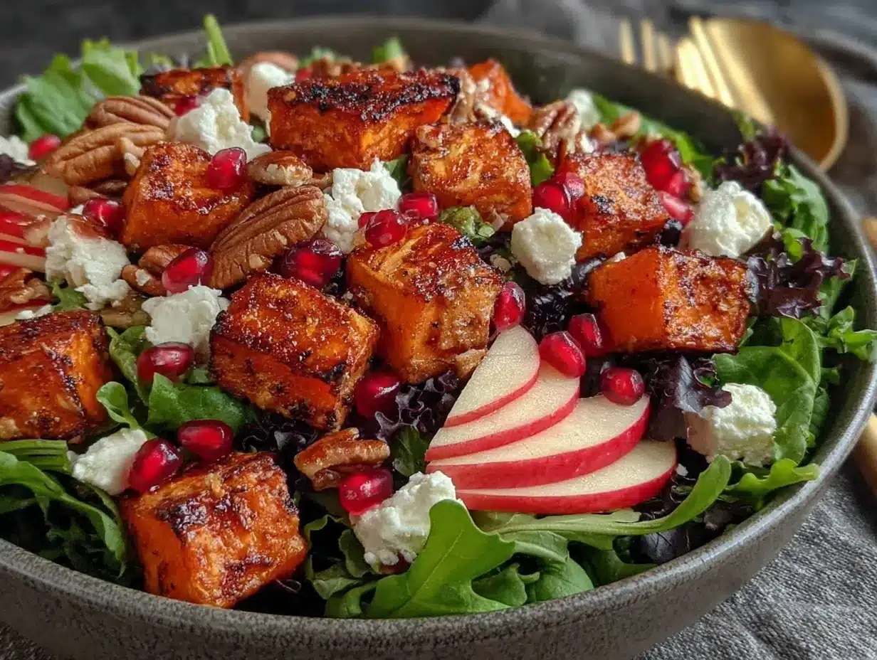 Autumn harvest salad preparation steps