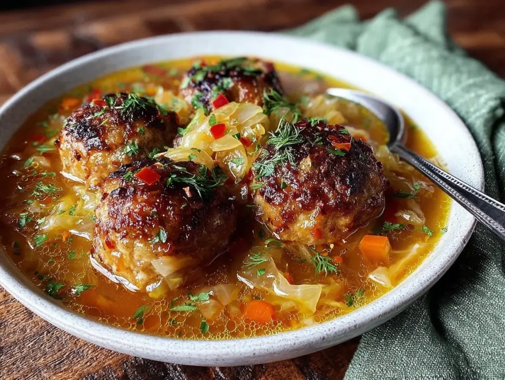 cabbage meatball soup - featured image