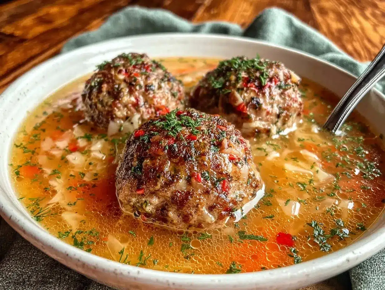 cabbage meatball soup preparation steps