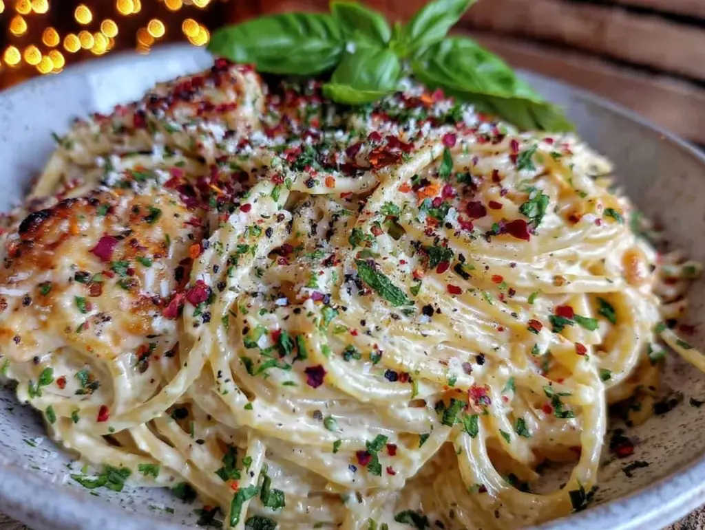 cream cheese spaghetti - featured image