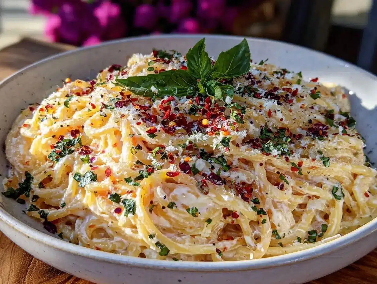 cream cheese spaghetti preparation steps