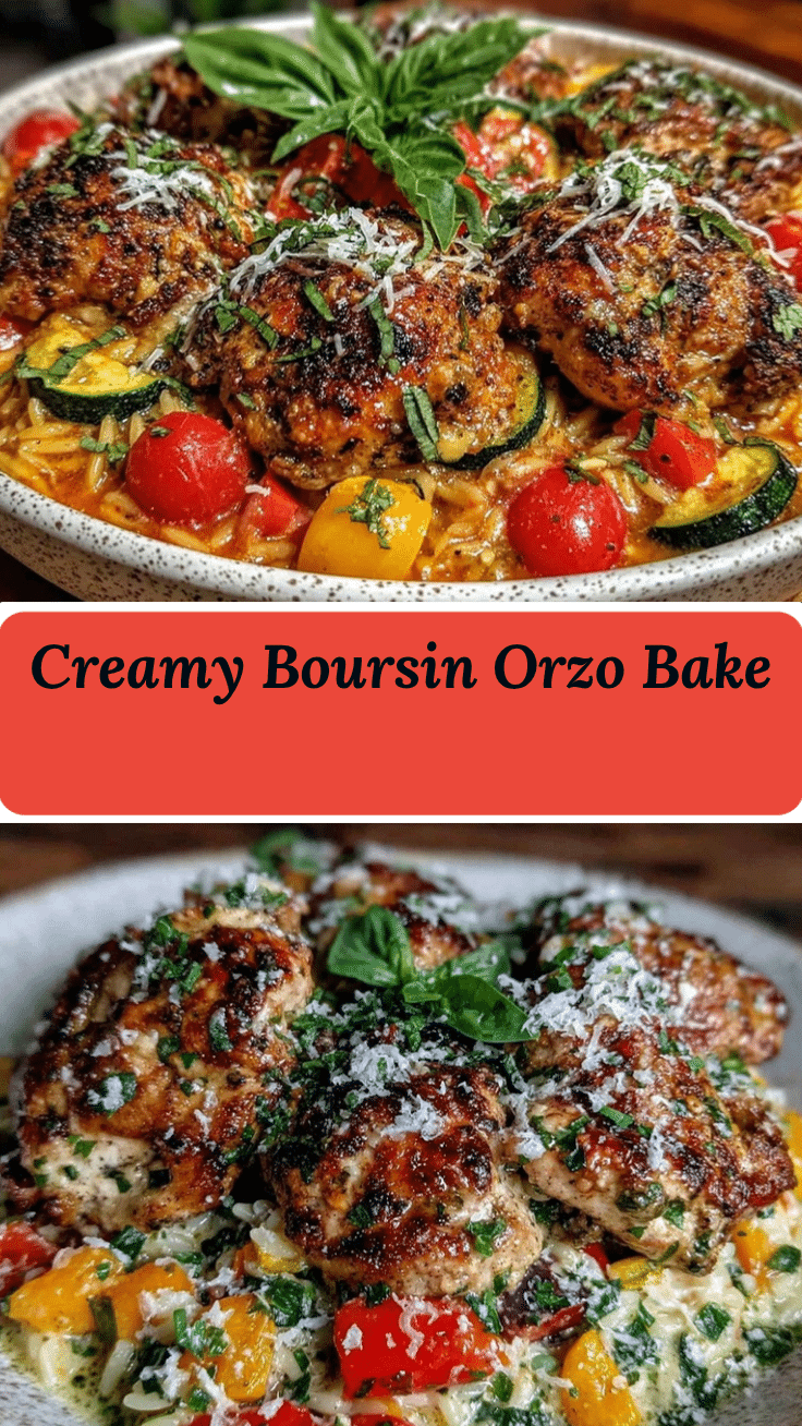 Creamy Boursin Orzo Bake recipe