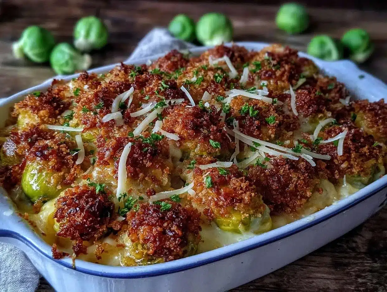 Creamy Brussels Sprouts Casserole preparation steps