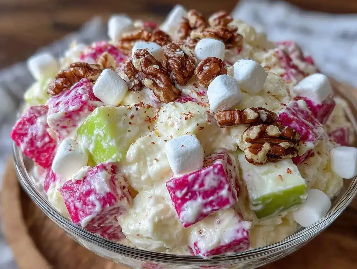 creamy cheesecake apple salad preparation steps