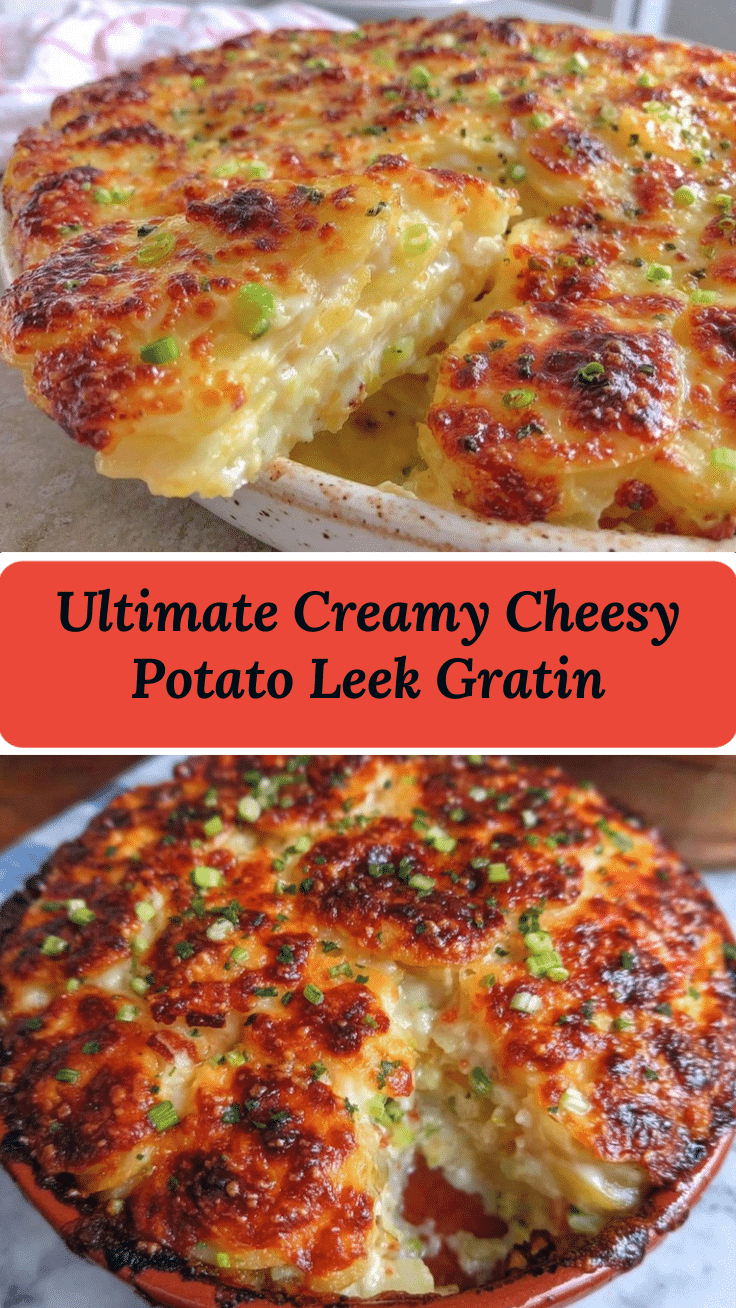creamy cheesy potato and leek gratin recipe