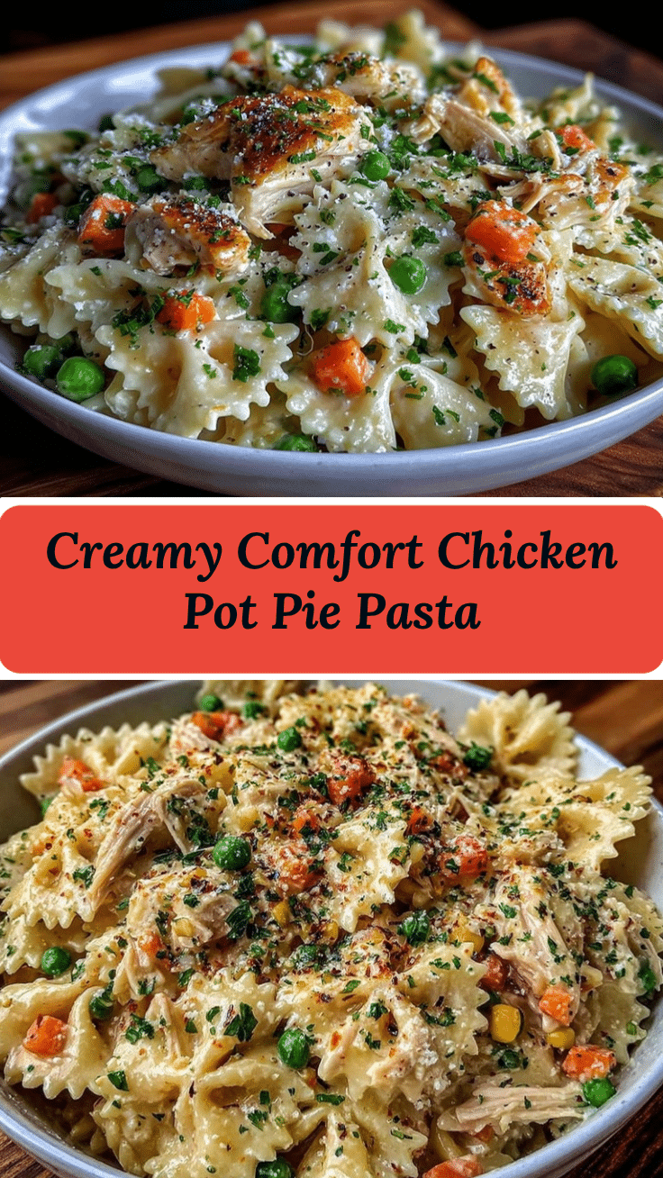 creamy chicken pot pie pasta recipe