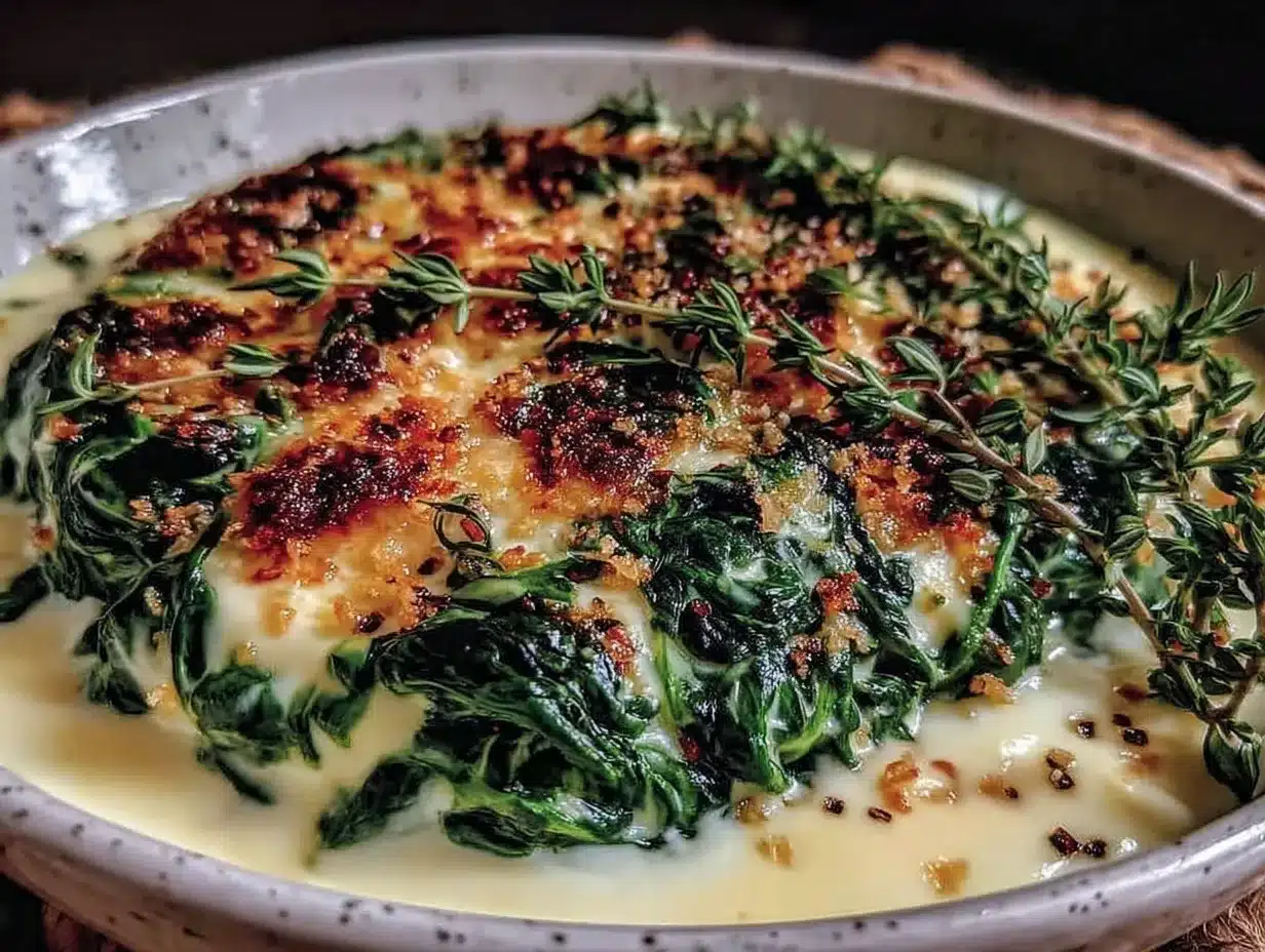 creamy spinach with nutmeg preparation steps