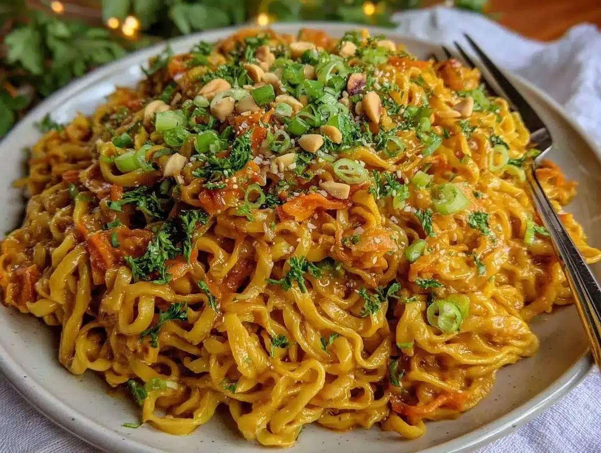creamy vegan peanut noodles preparation steps