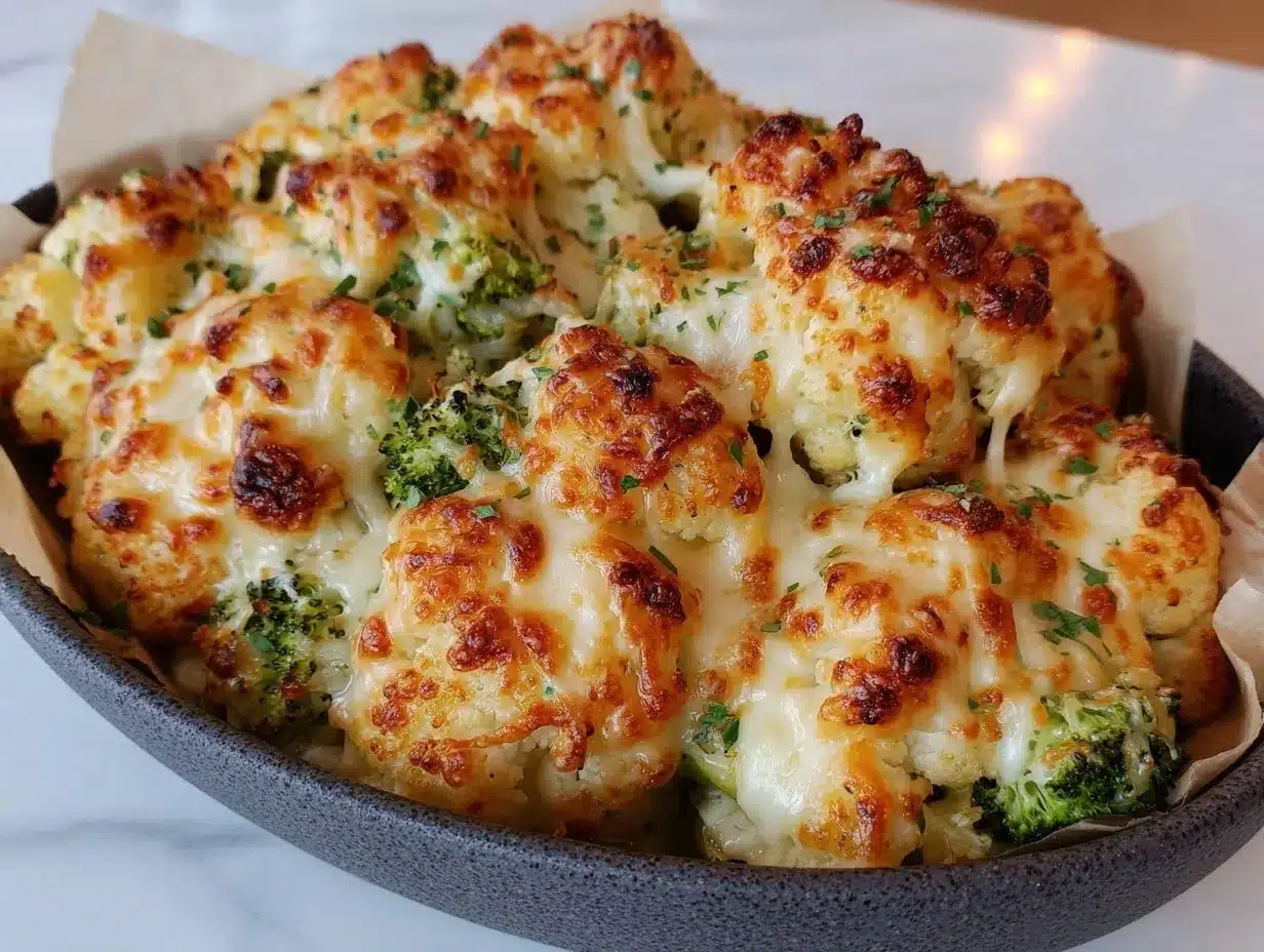 Crispy Cheesy Cauliflower and Broccoli Bake preparation steps