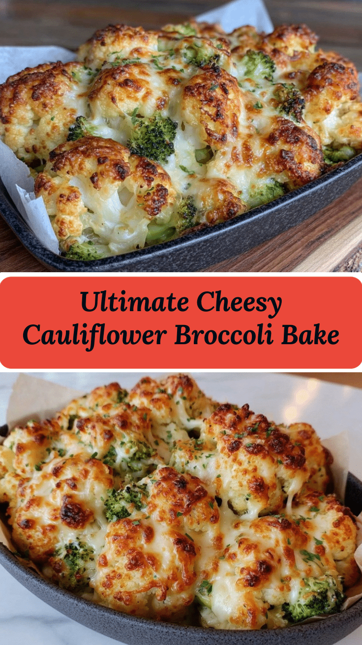 Crispy Cheesy Cauliflower and Broccoli Bake recipe