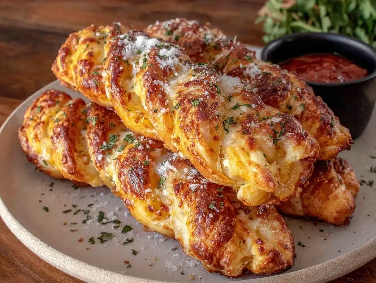 crispy cheesy garlic bread twists preparation steps