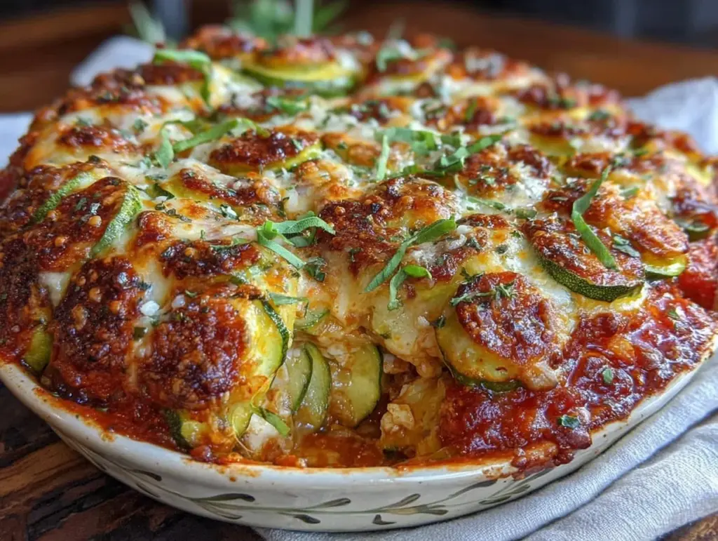 crispy cheesy zucchini bake - featured image