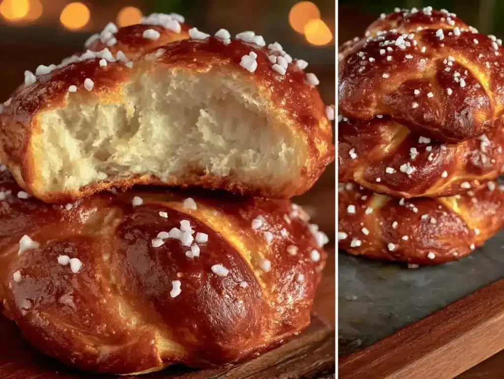 crispy pretzel rolls - featured image