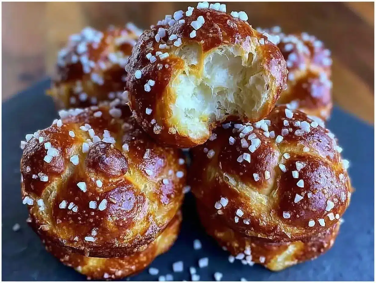 crispy pretzel rolls preparation steps