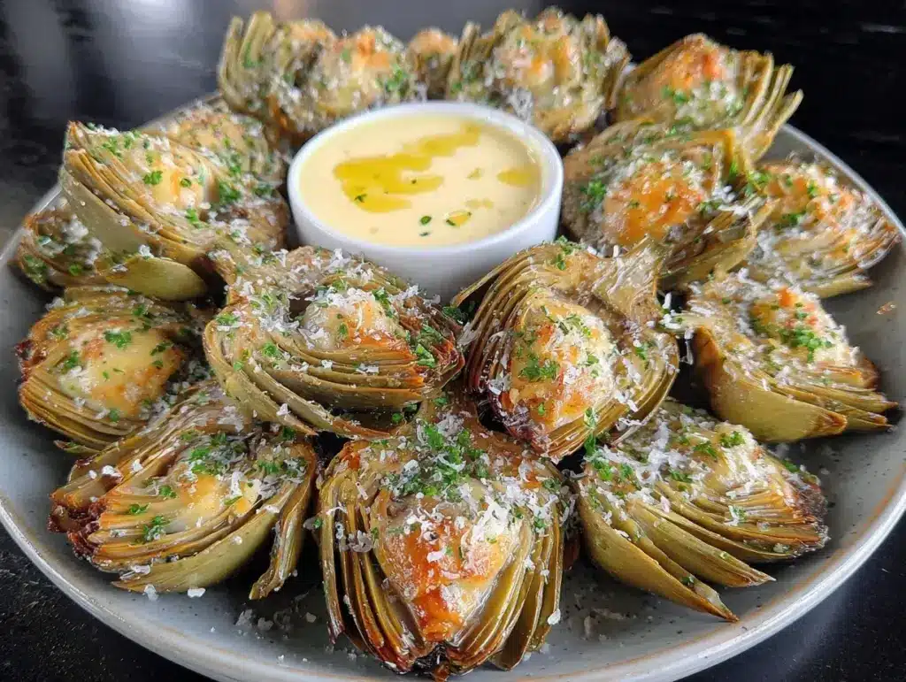 crispy roasted baby artichokes - featured image