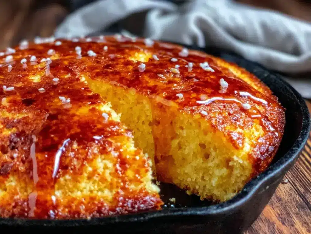 crispy skillet cornbread - featured image