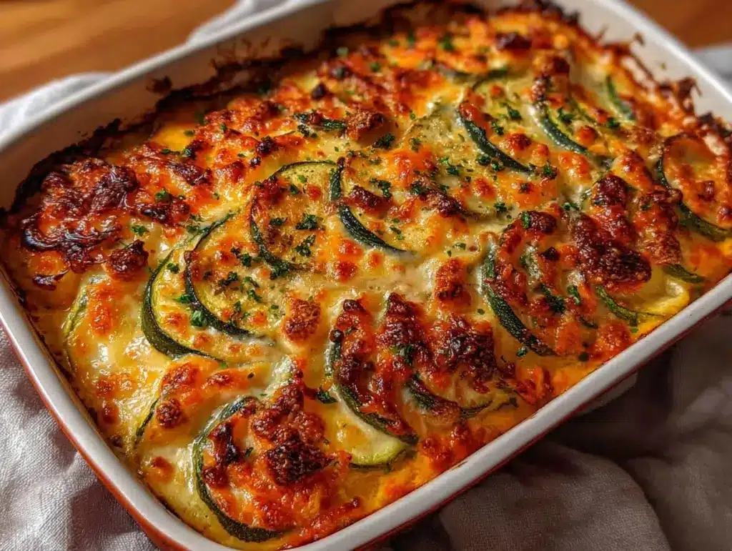crispy zucchini and yellow squash casserole - featured image