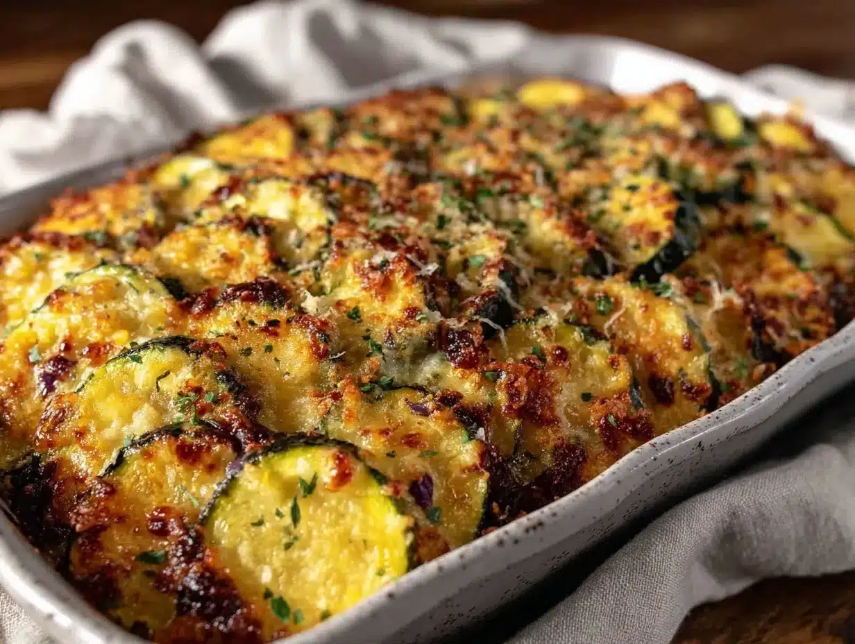 crispy zucchini and yellow squash casserole preparation steps
