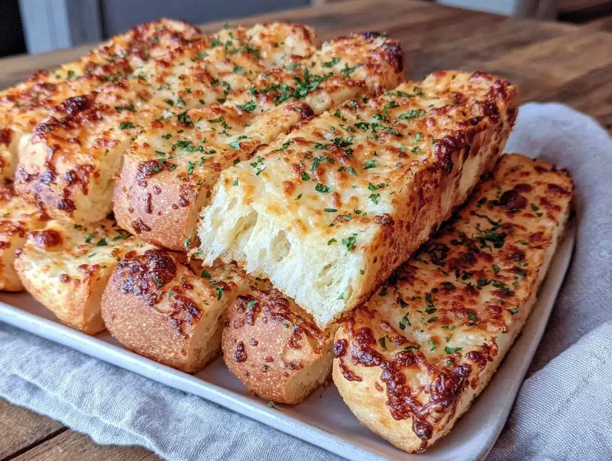 fluffy garlic parmesan breadsticks preparation steps