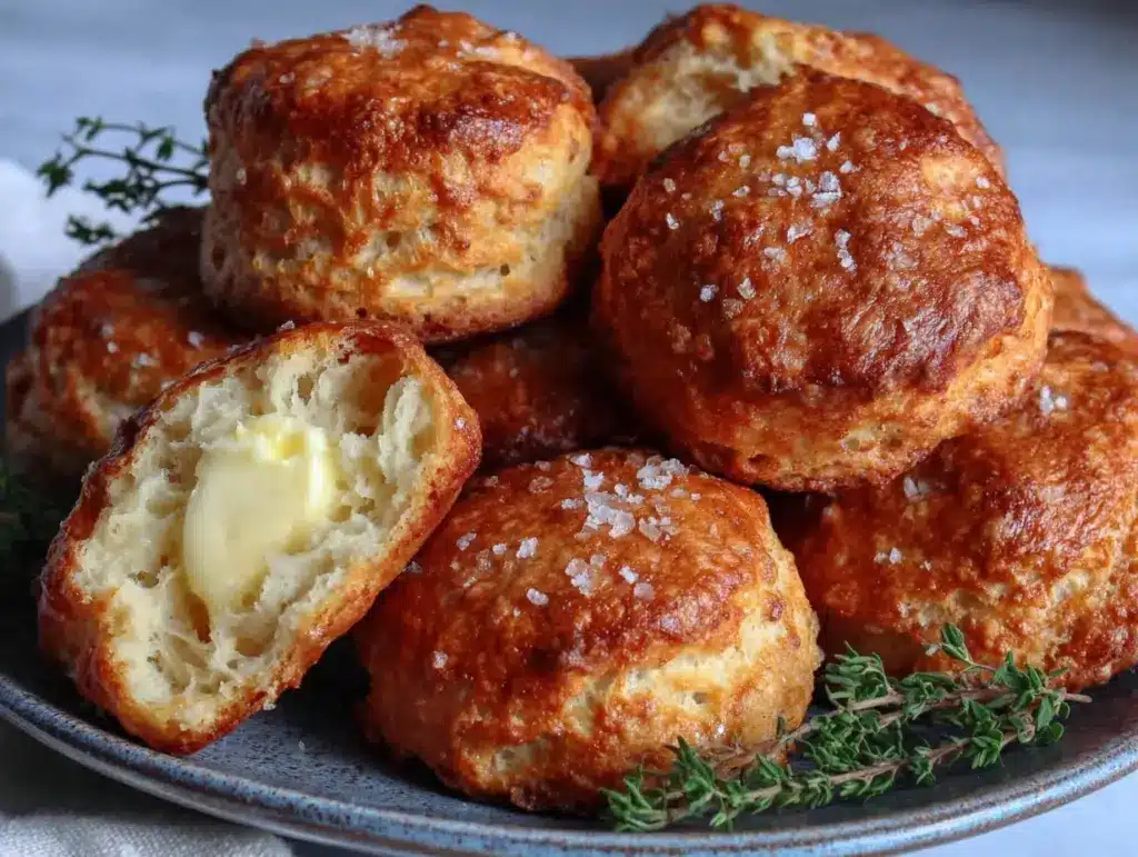 fluffy sourdough discard biscuits - featured image