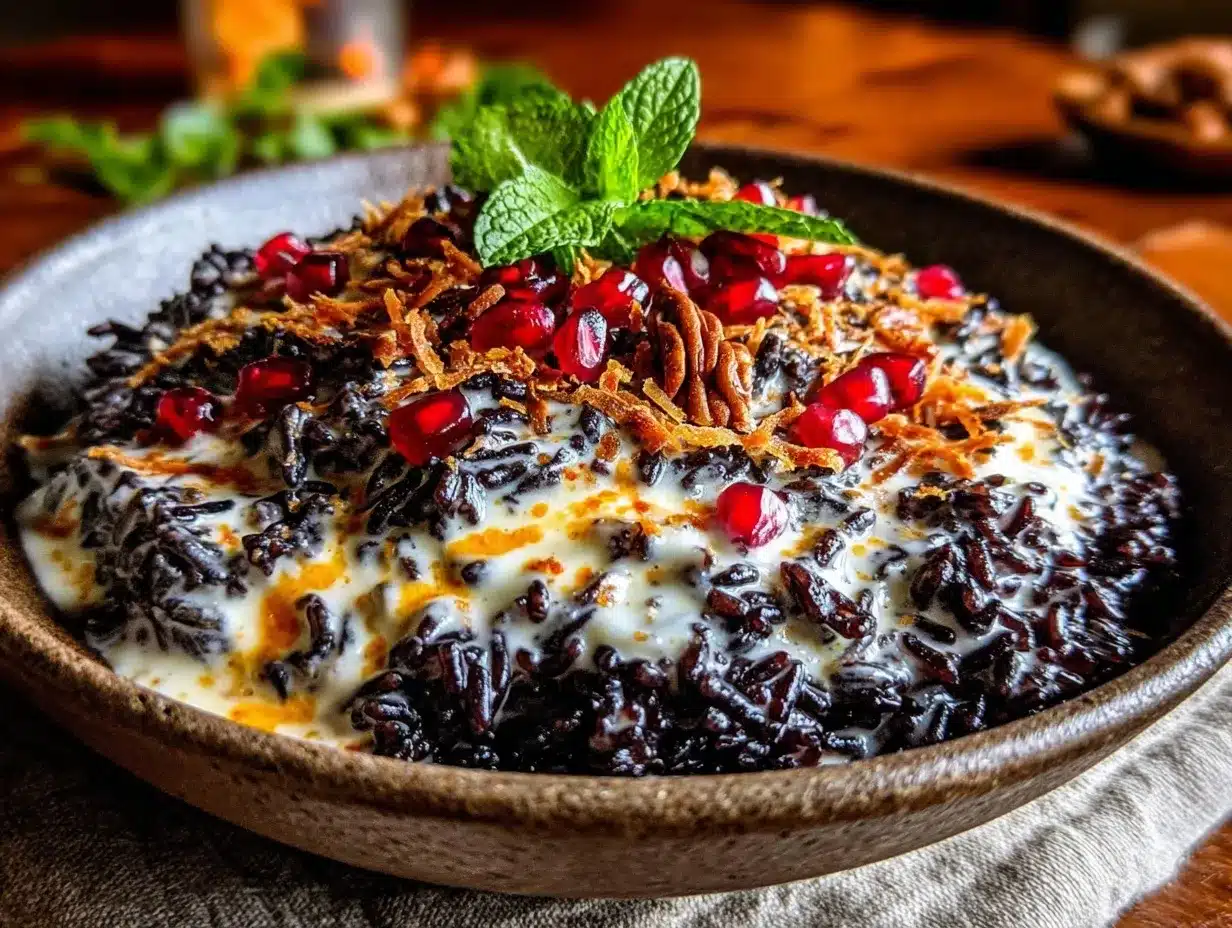 forbidden black rice with coconut preparation steps