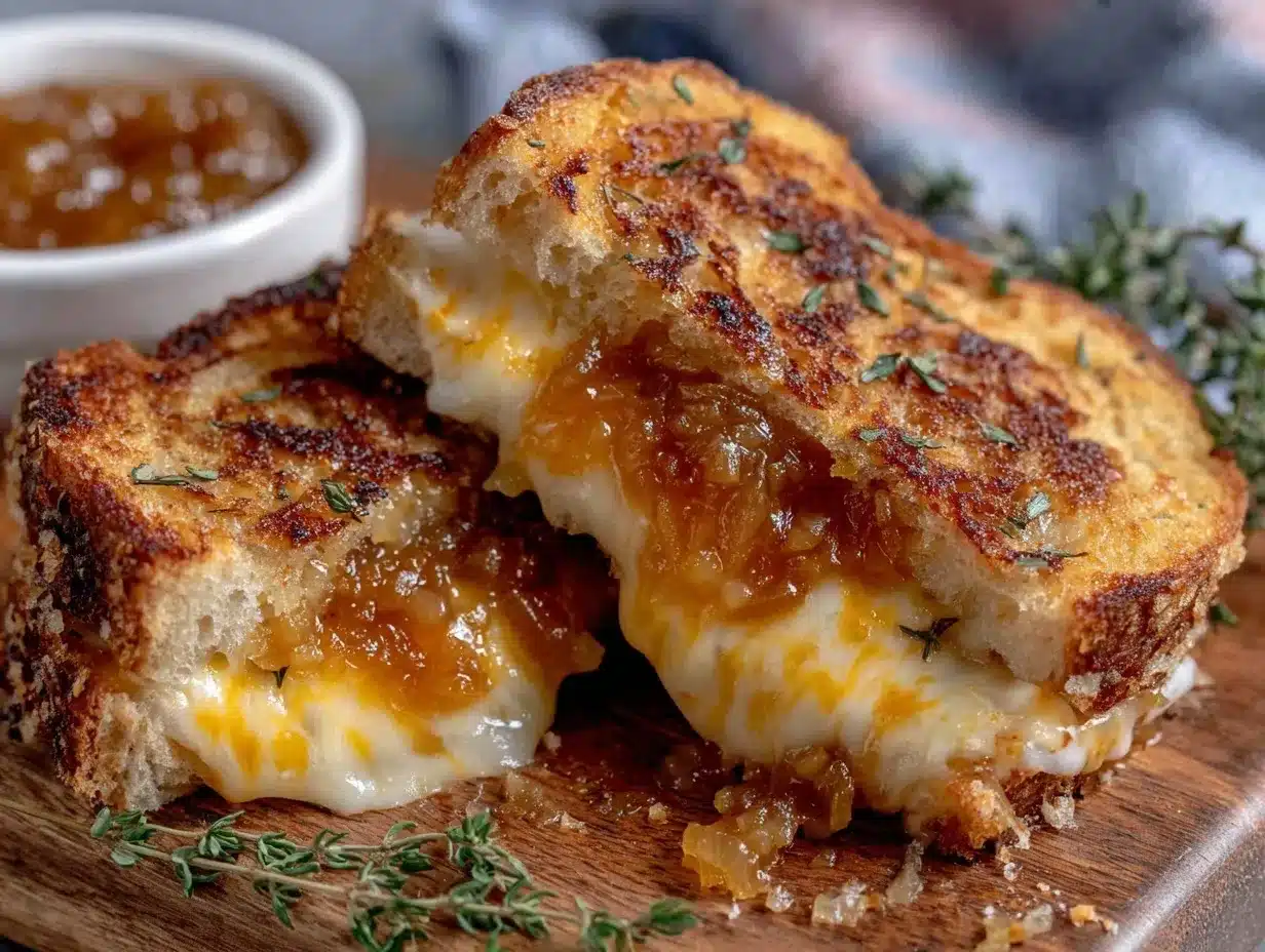 French Onion Grilled Cheese preparation steps