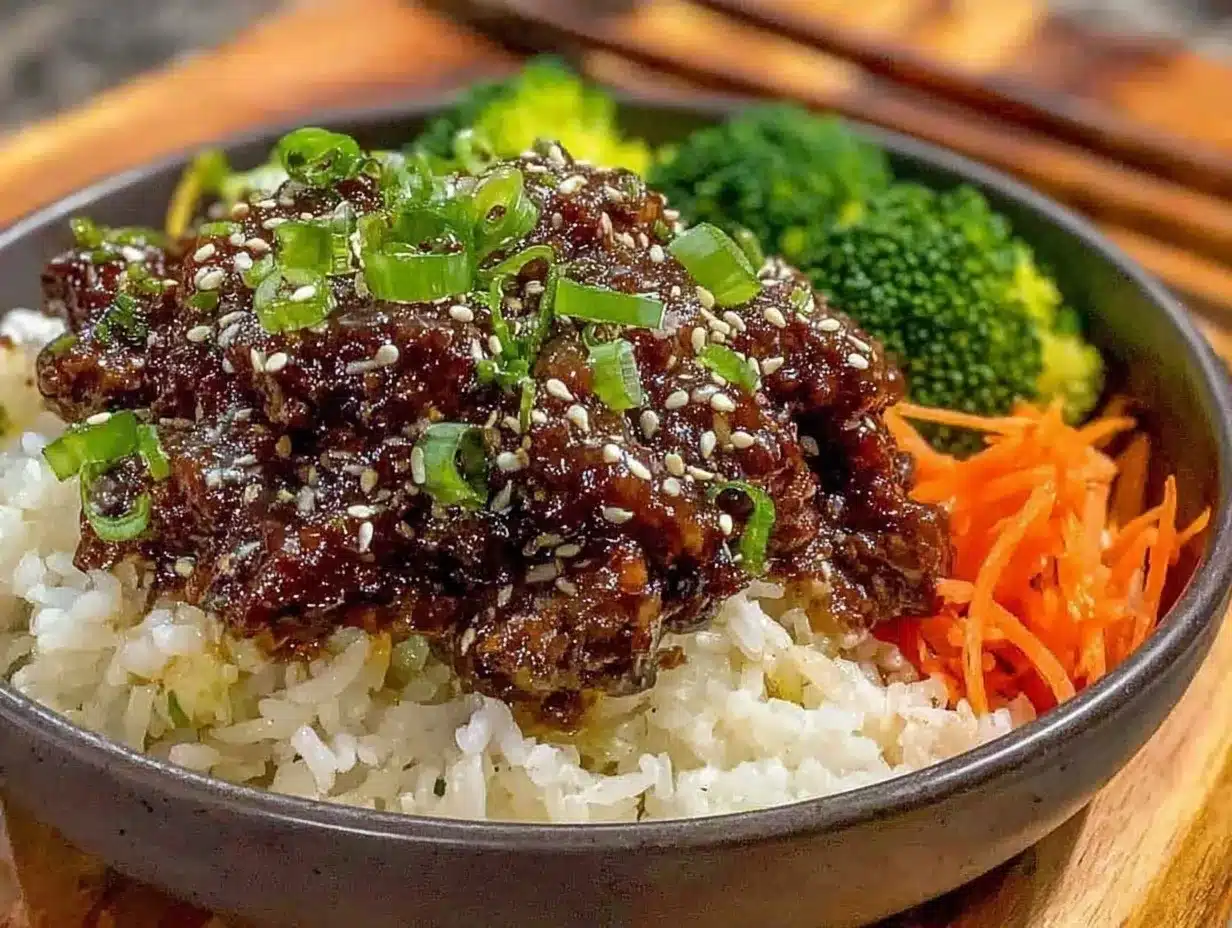 Korean Ground Beef Bowl preparation steps